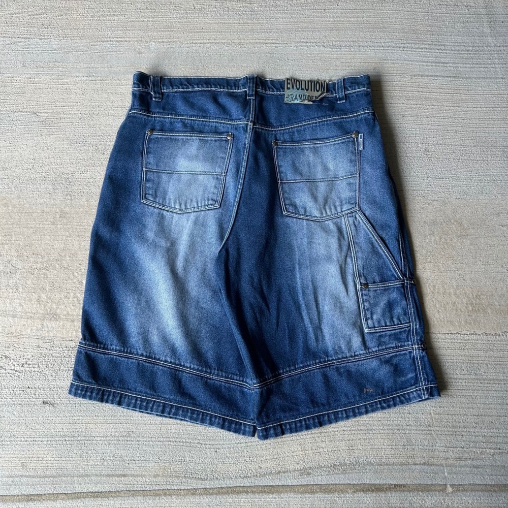 Vintage 2000s Y2K Evolution Brand Denim Mens Y2K Baggy Jorts 38